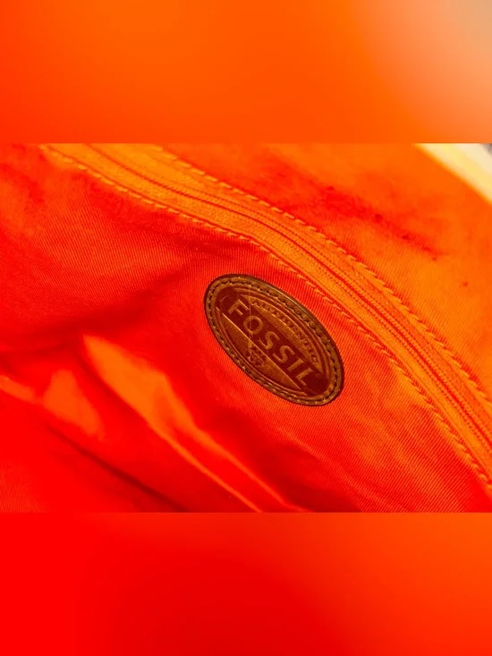 Fossil Cream Canvas Tote with Multicolor Floral Print and Brown Leather Handles - Picture 8 of 13